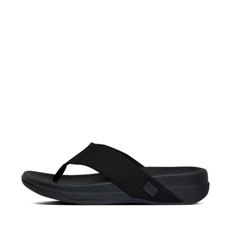 Sandali Con Puntale Fitflop Surfer Polyester Uomo Nere | IT-09185MOZP