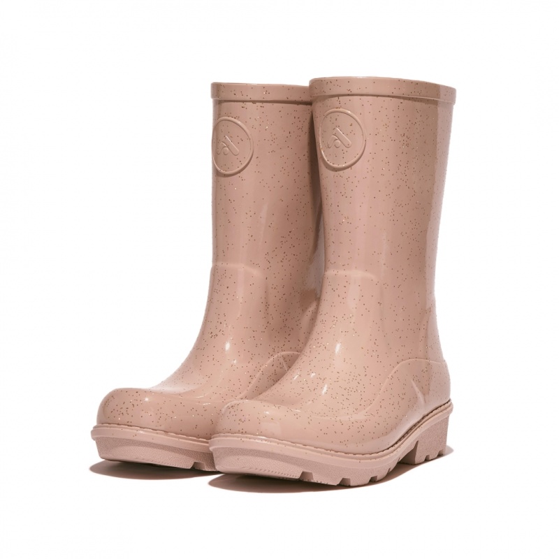 Stivali Di Gomma Fitflop Wonderwelly Natural Mix Welly Bambino Rosa Oro | IT-78041HQXO