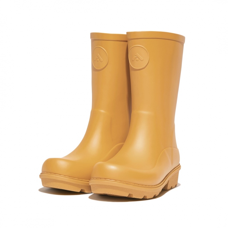 Stivali Di Gomma Fitflop Wonderwelly Natural Mix Welly Bambino Gialle | IT-70653YNDB