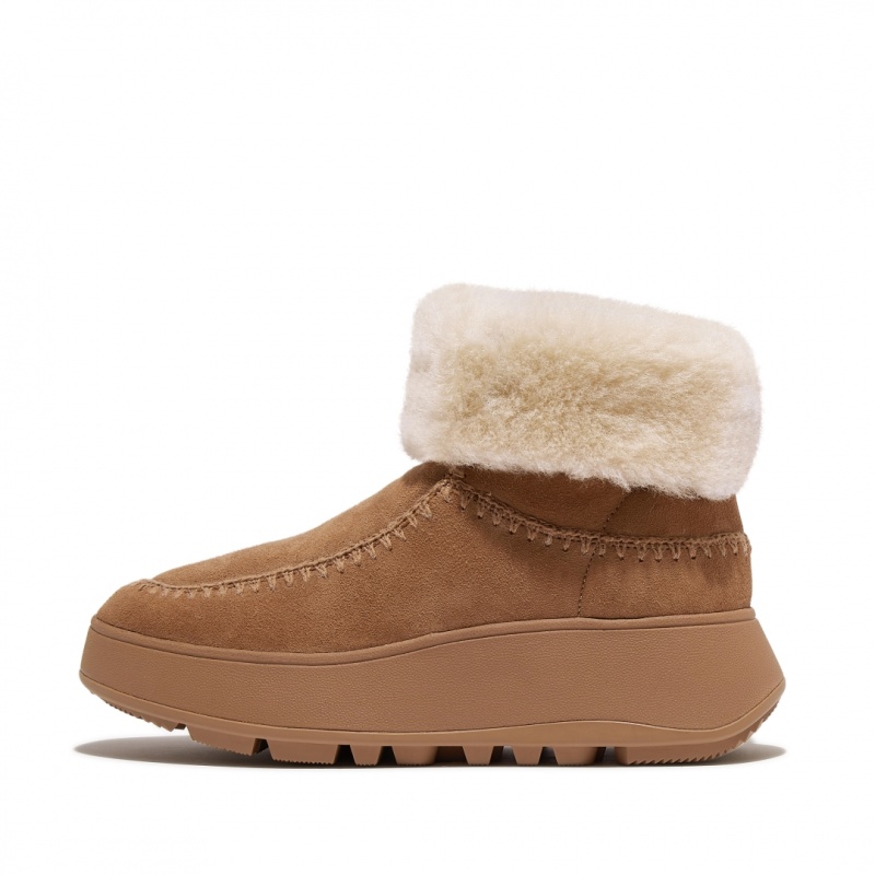 Stivali Fitflop F-Mode Double Faced Shearling Donna Marroni | IT-01375ZLYN