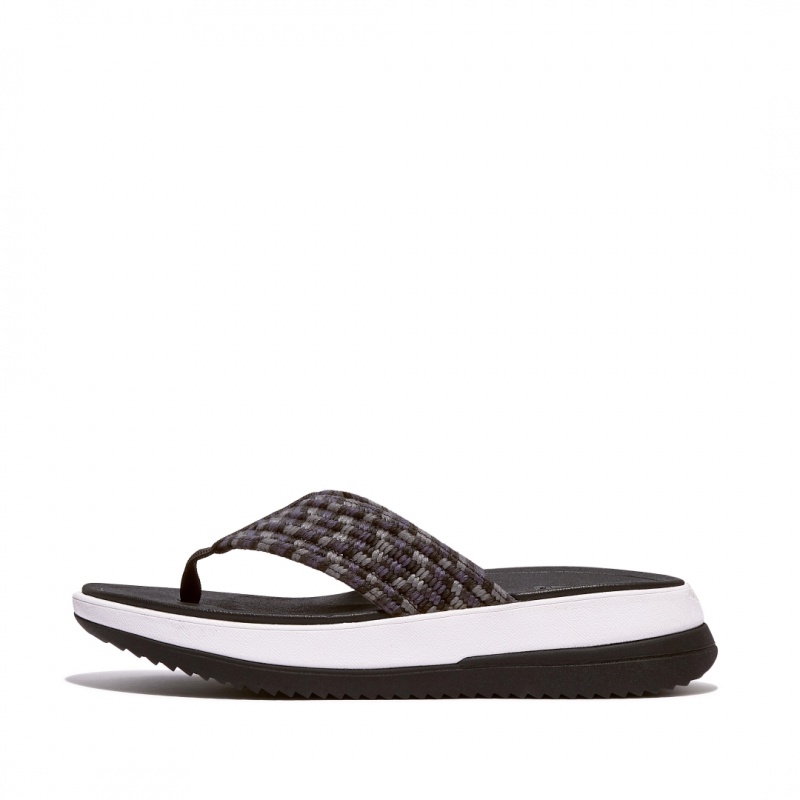 Thongs Fitflop Surff Cotone Webbing Punta Thongs Donna Nere | IT-75904EGHN